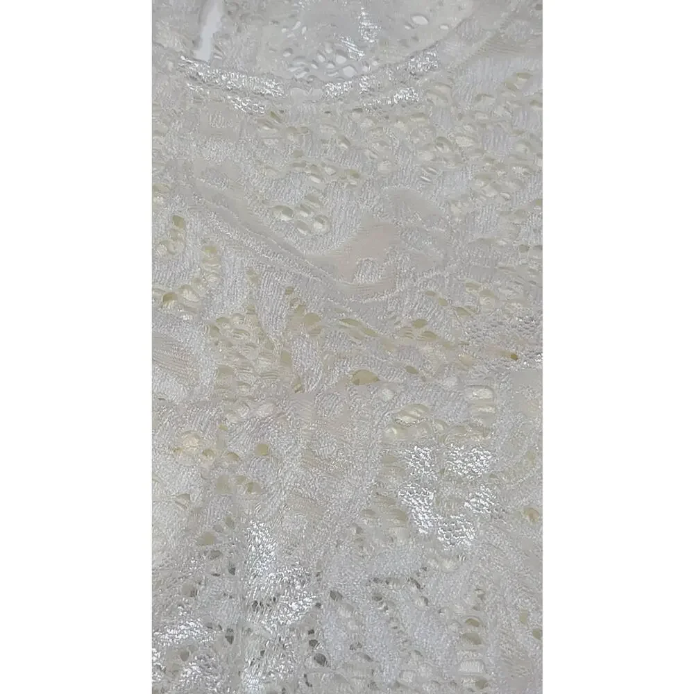 B Darlin Off white lace cold shoulder fit and flare dress women's 3/4 NWT - Picture 8 of 8